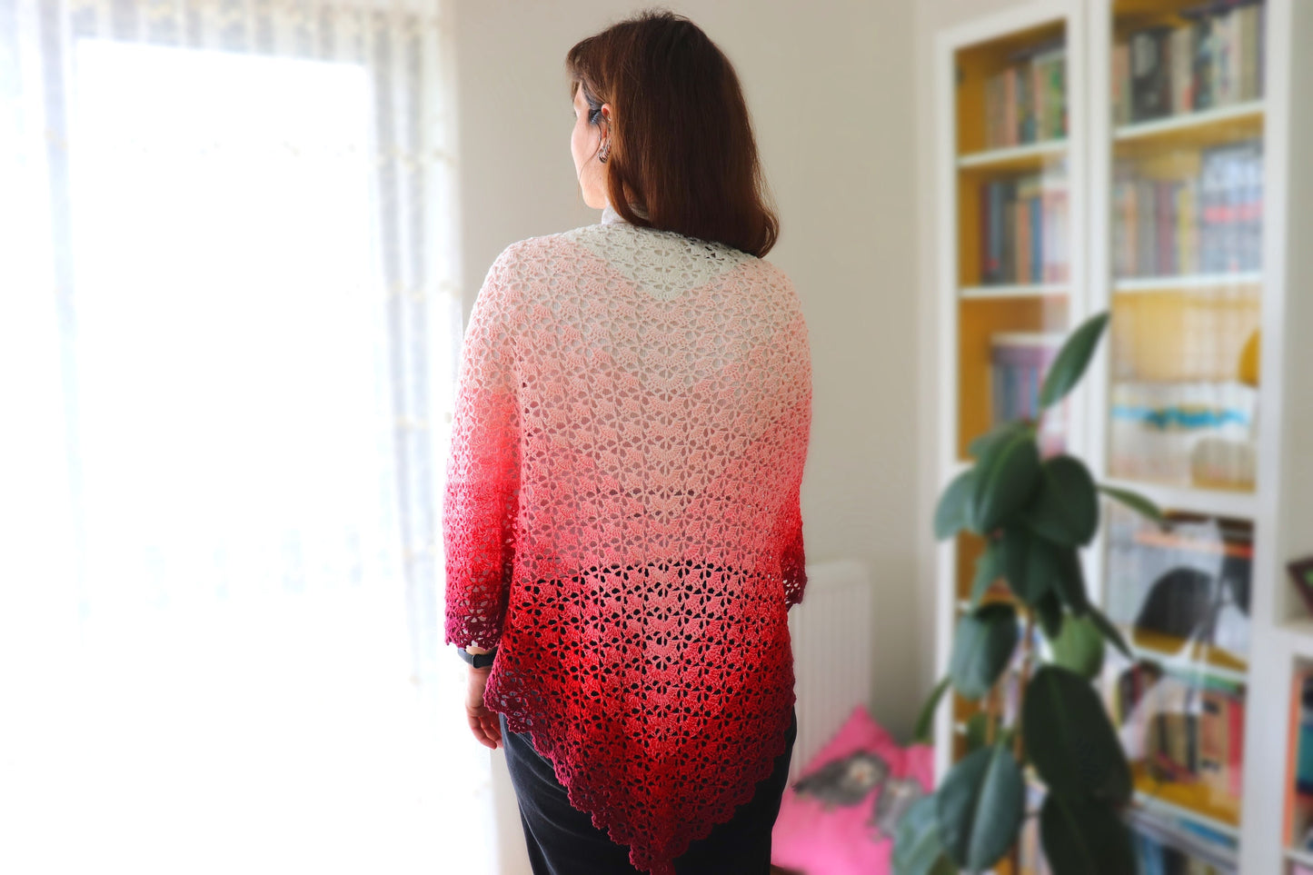 Elegant Triangle Crochet Shawl by Hiba