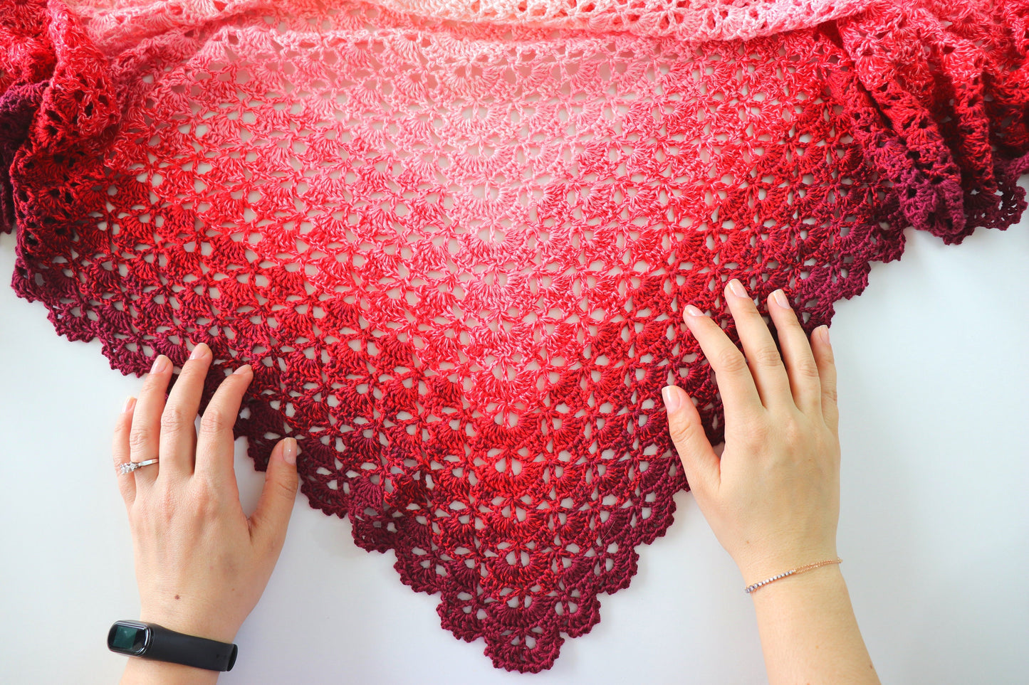 Elegant Triangle Crochet Shawl by Hiba