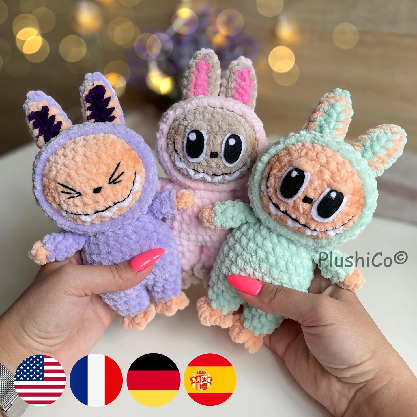 Crochet Pattern Smiling Bunny Labubu