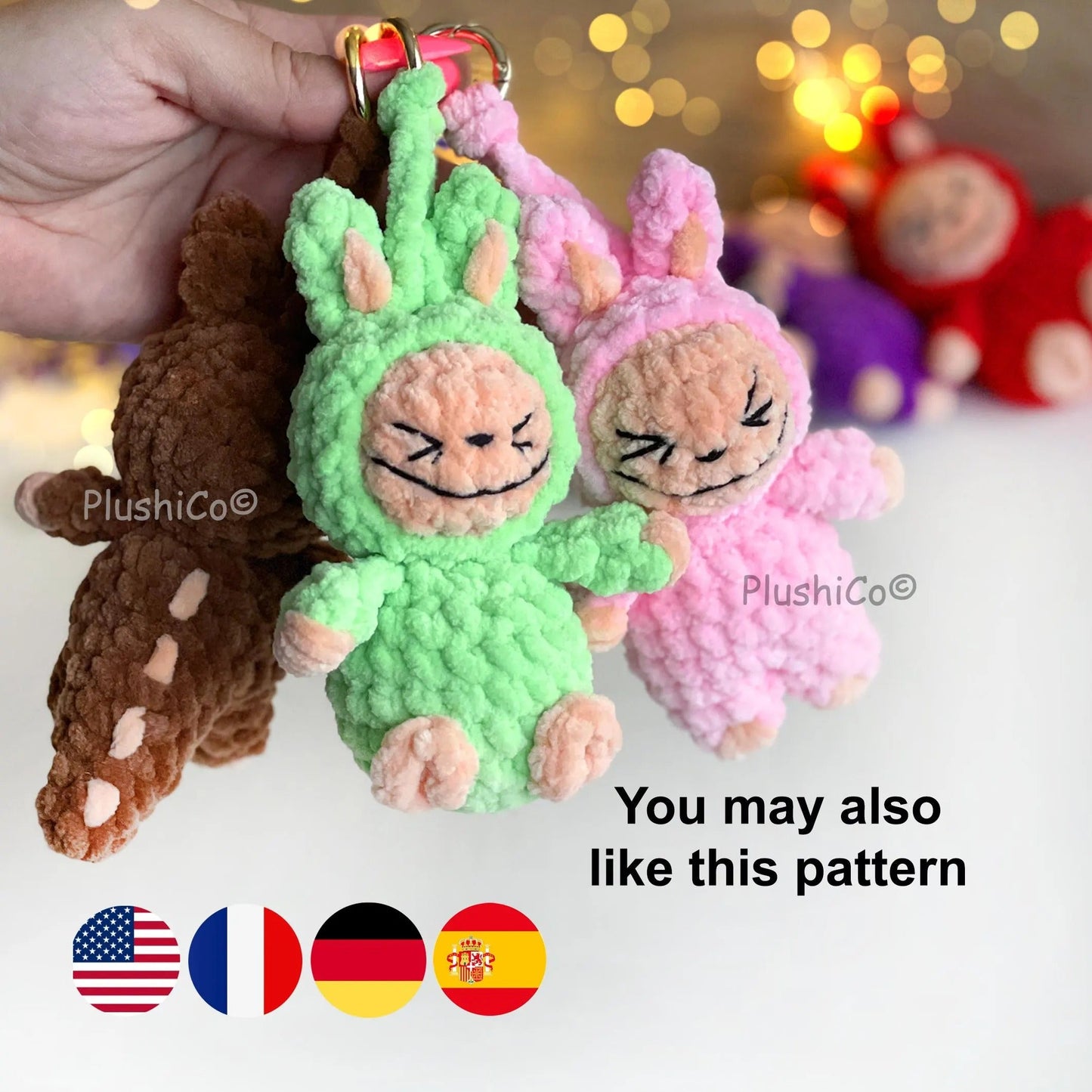 Smiling Bunny Labubu Crochet Pattern by - CrochetArtHub Crochet Art Hub