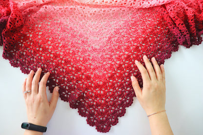 Elegant Triangle Crochet Shawl by Hiba