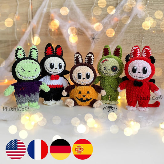 Smiling Bunny Labubu Crochet Pattern by - CrochetArtHub