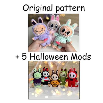 Smiling Bunny Labubu Crochet Pattern by - CrochetArtHub